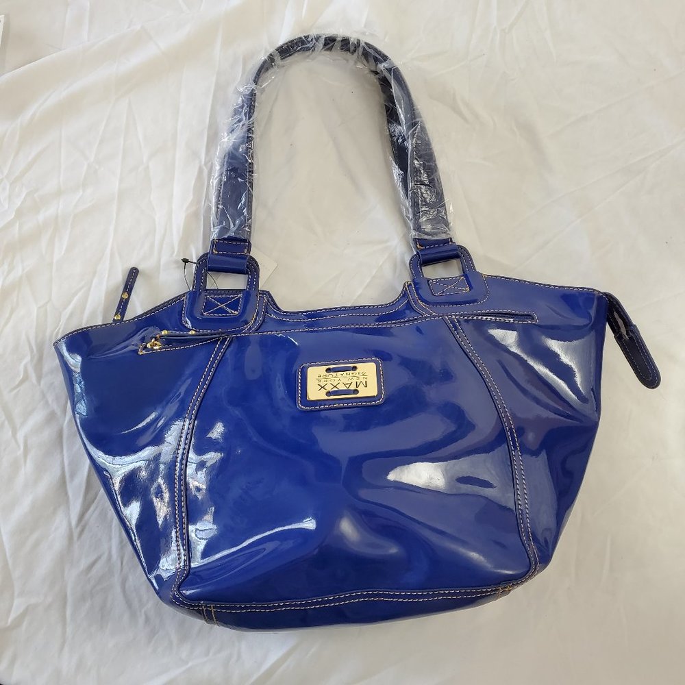 Maxx New York Blue VInyl Handbag